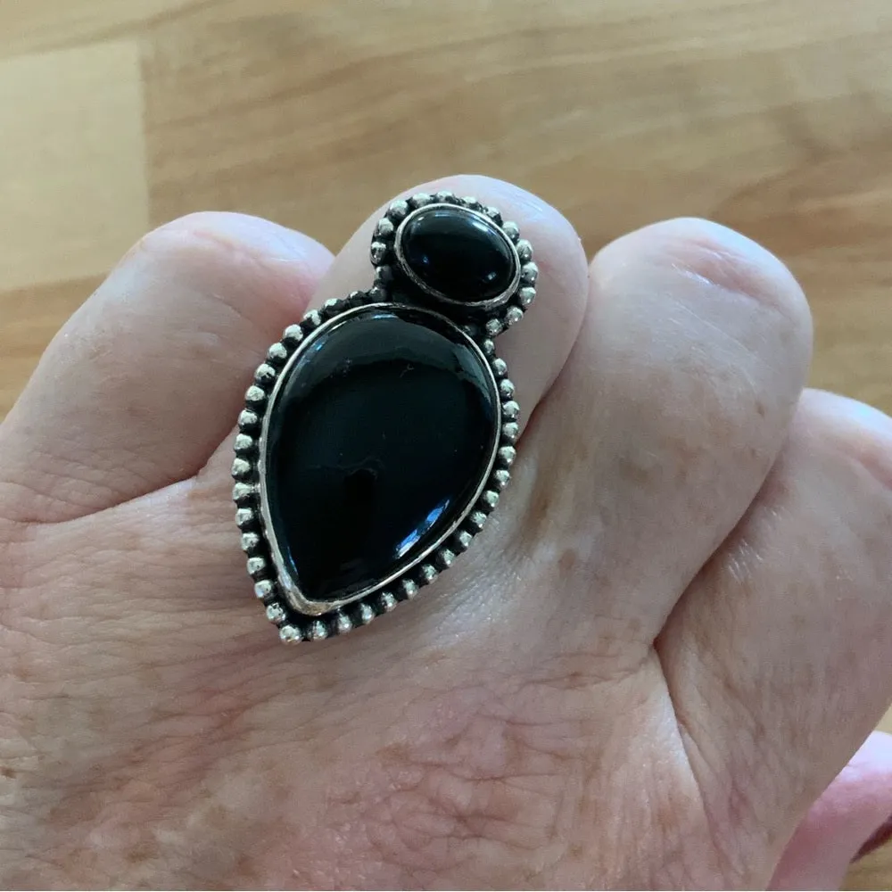 Black Onyx Solid 925 Sterling Silver Ring