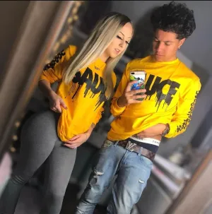 Black Sauce | Mustard Long Sleeve Tee (Solid Sleeves)
