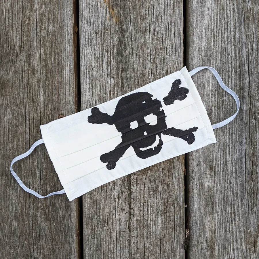 Black Skull Up Cycled Cotton Face Mask