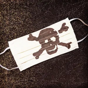 Black Skull Up Cycled Cotton Face Mask