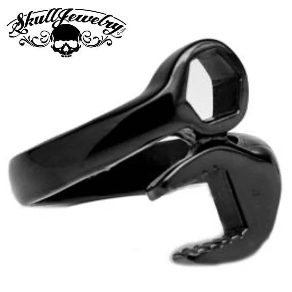 BLACK 'Takin Care Of Business' Wrench Ring (#412)