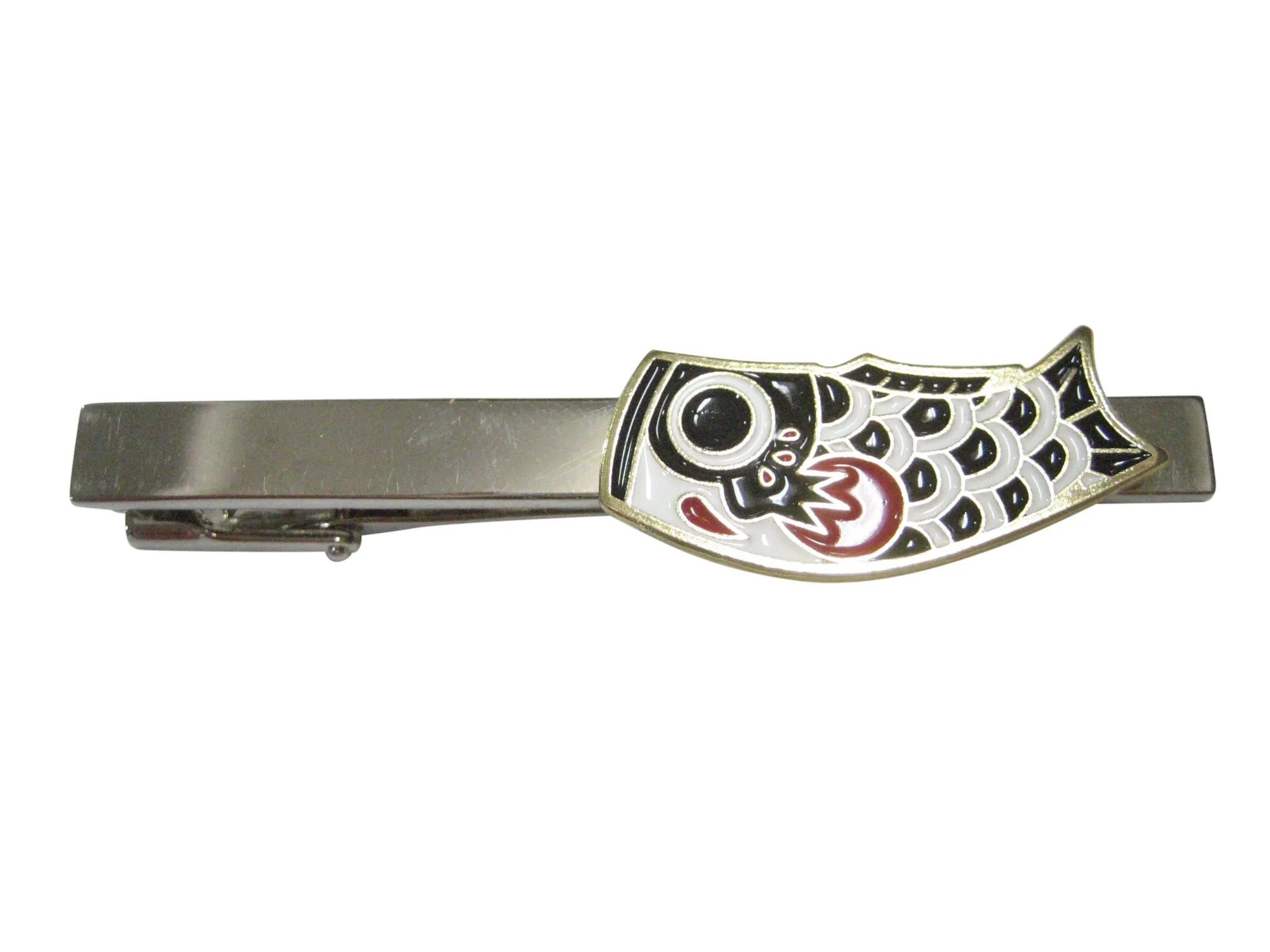 Black Toned Festival Koi Flag Koinobori Tie Clip