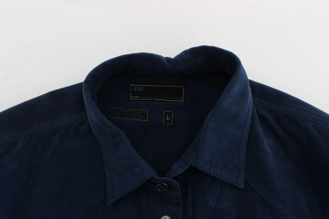 Blue Cotton Long Sleeve Slim Fit Manchester Shirt