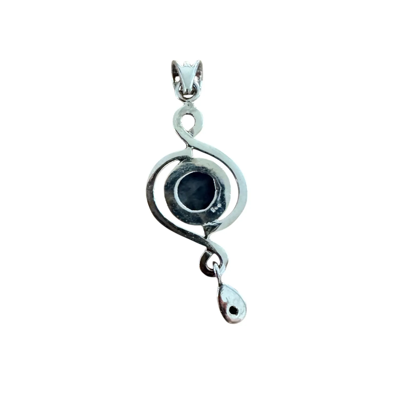 Blue Lapis & Neon Blue Apatite Solid 925 Sterling Silver Pendant