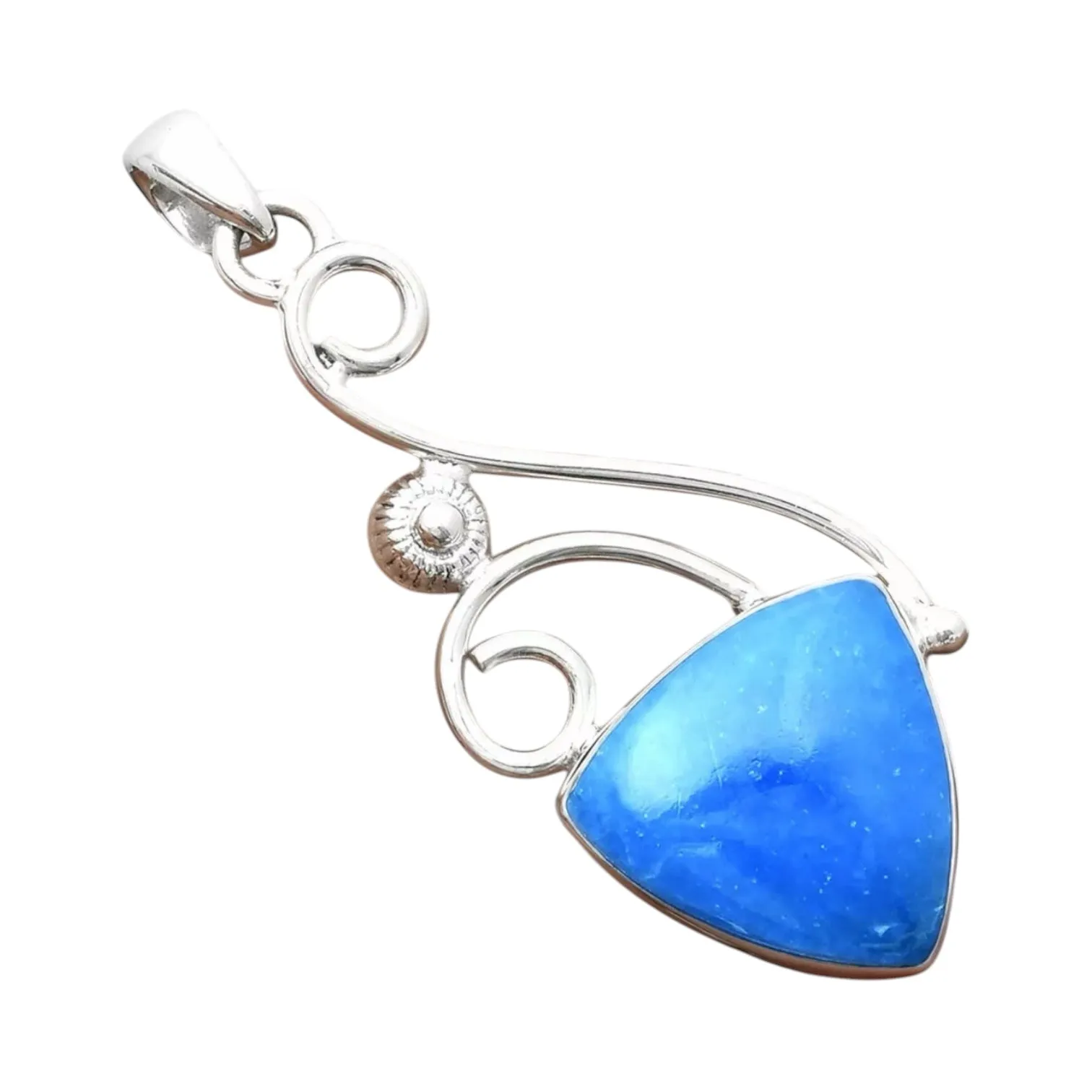 Blue Smithsonite Solid 925 Sterling Silver Pendant