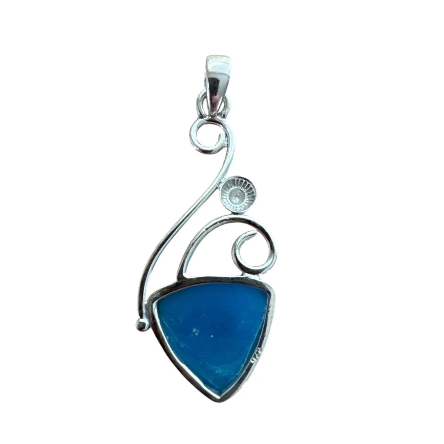 Blue Smithsonite Solid 925 Sterling Silver Pendant