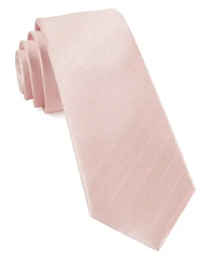 Blush Pink Herringbone Vow Tie