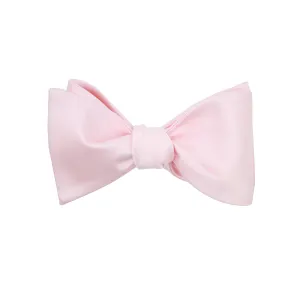 Blush Satin Self Tie Bow Tie