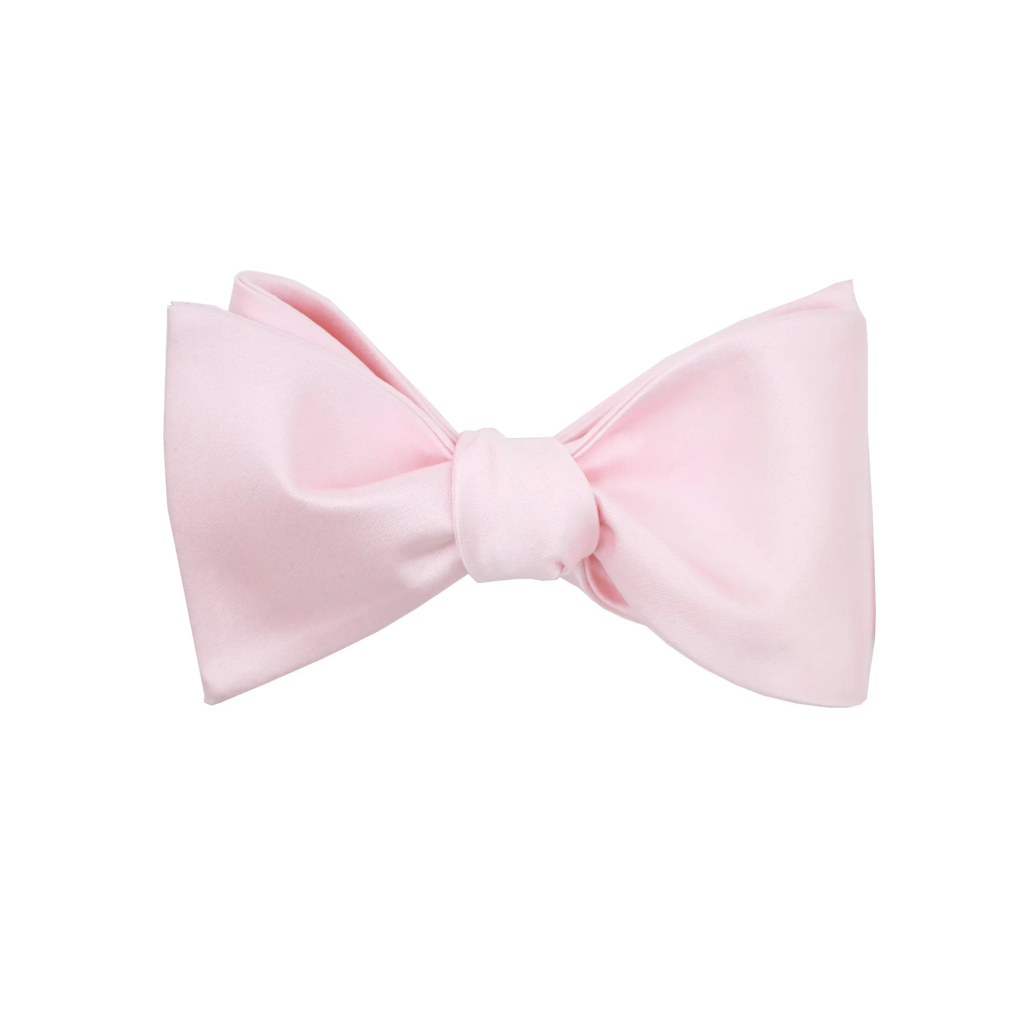 Blush Satin Self Tie Bow Tie