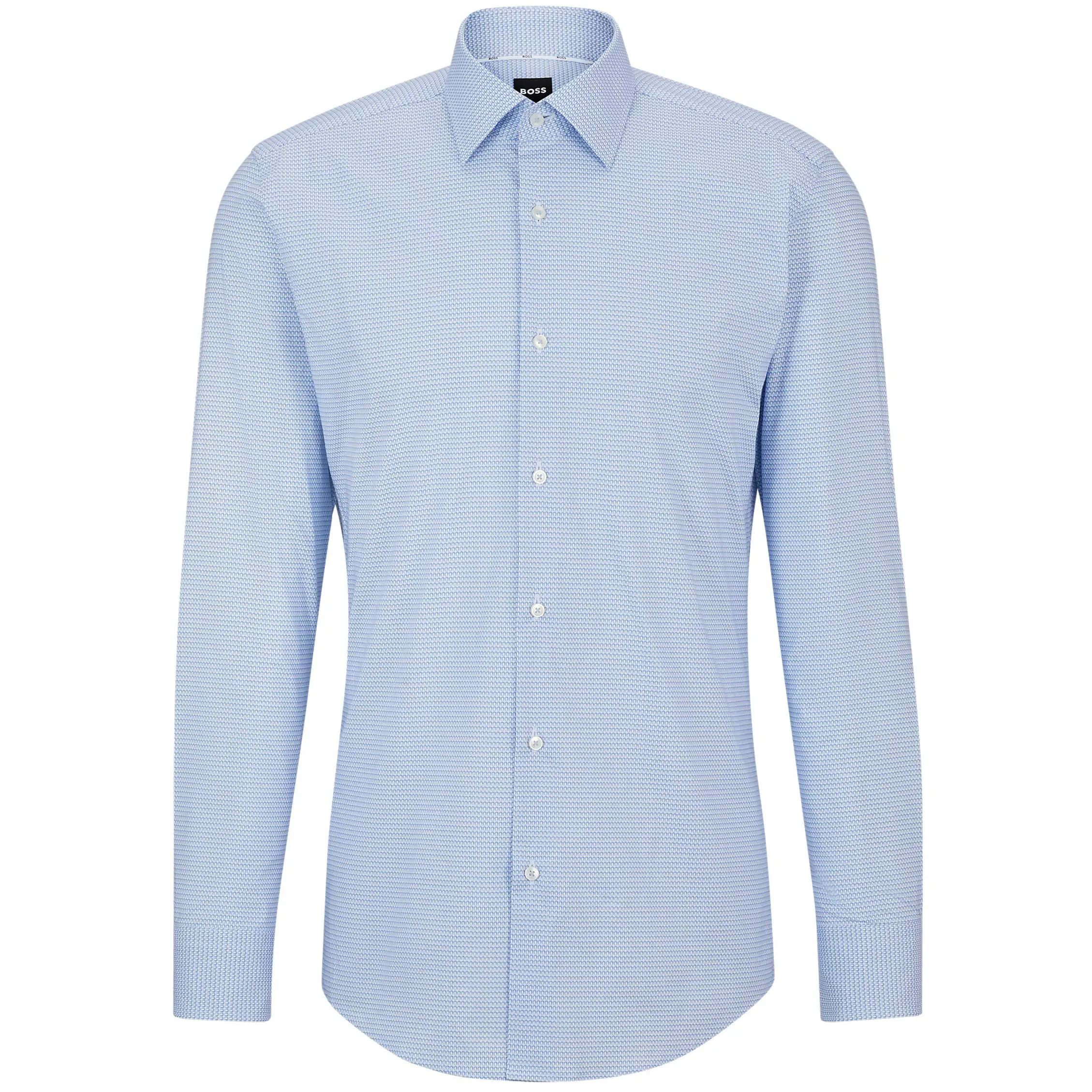 BOSS PRINTED STRETCH COTTON SLIM-FIT SHIRT