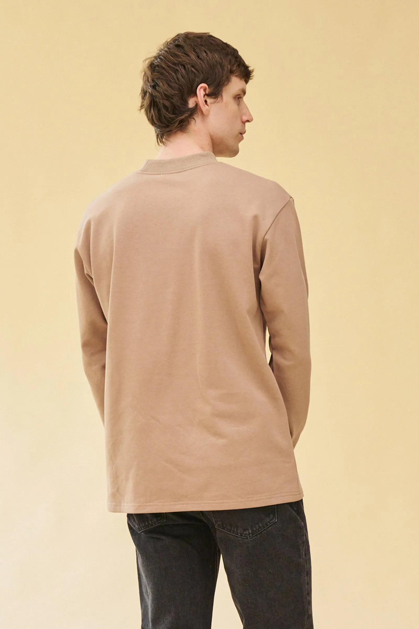 bound 'Script' Longsleeve Heavy Tee - Chestnut