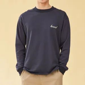 bound 'Script' Longsleeve Heavy Tee - Navy