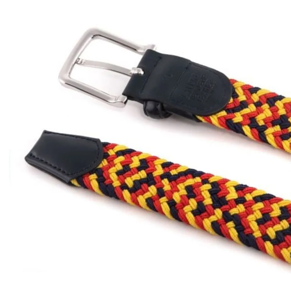 Bradenton Yellow/Red/Navy Braided Belt