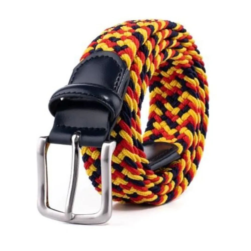 Bradenton Yellow/Red/Navy Braided Belt