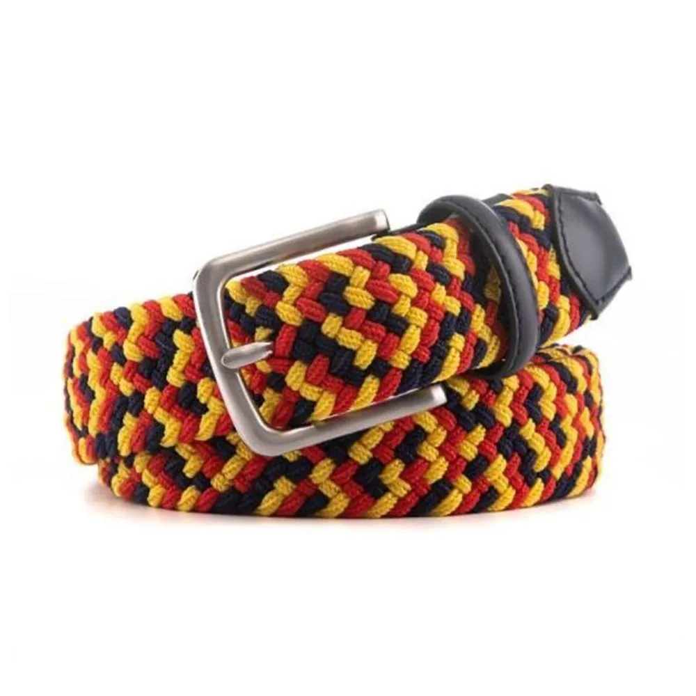 Bradenton Yellow/Red/Navy Braided Belt
