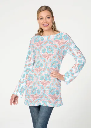Braided Flower (7932) ~ Banded Boatneck Tunic