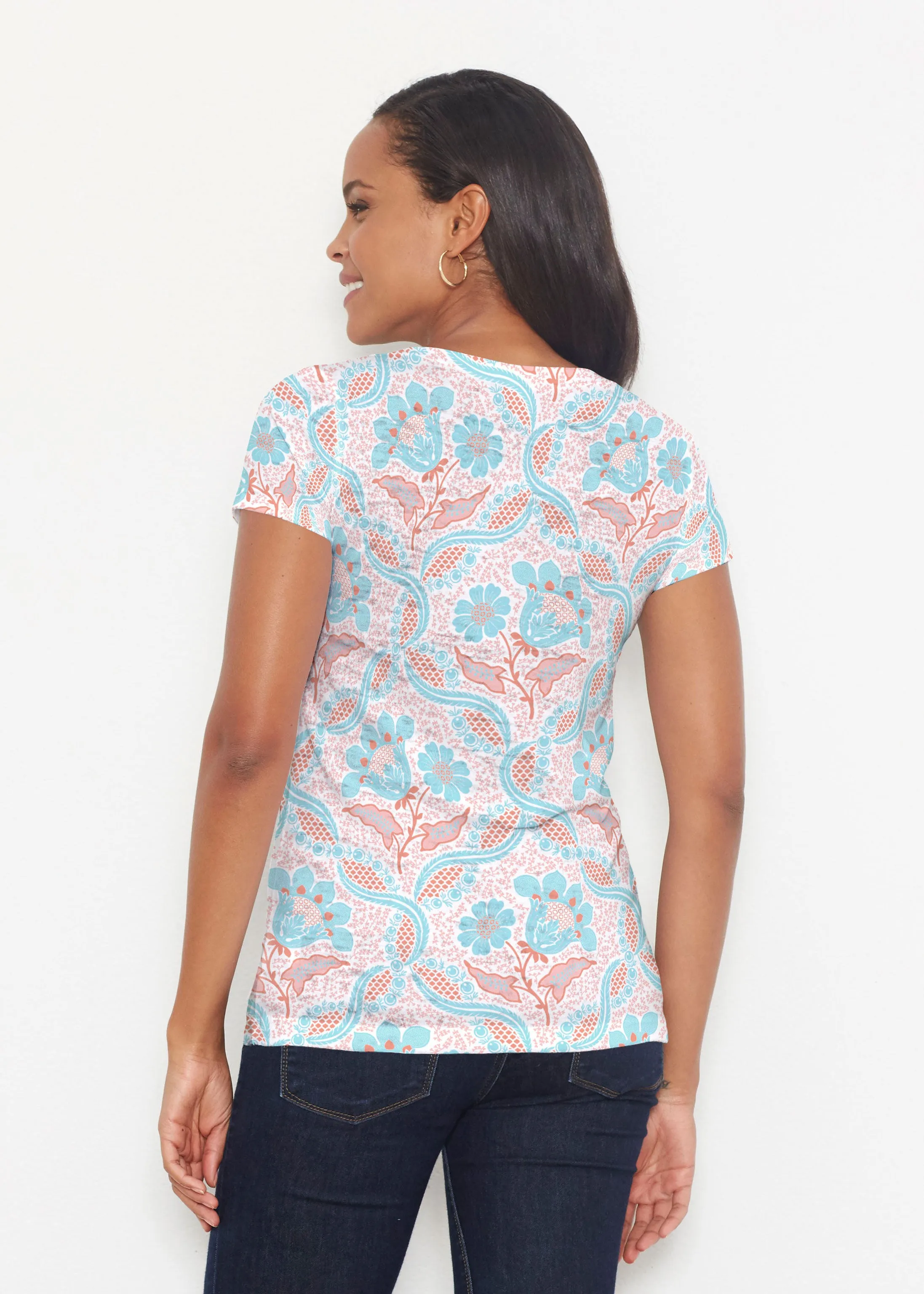 Braided Flower (7932) ~ Short Sleeve Scoop Shirt