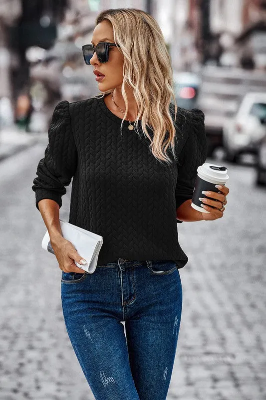 Braided Textured Pullover