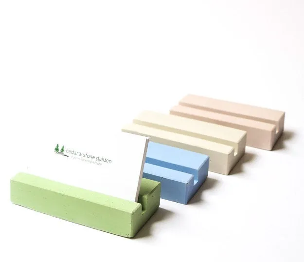 Business Card Holder for Desk - Concrete Business Card Holder - Modern - Desk Organizer - Office Decor - Card Holder - Business Card Display