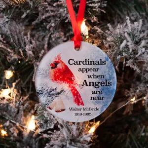 Cardinals Appear When Angels Are Near Acrylic Christmas Ornament