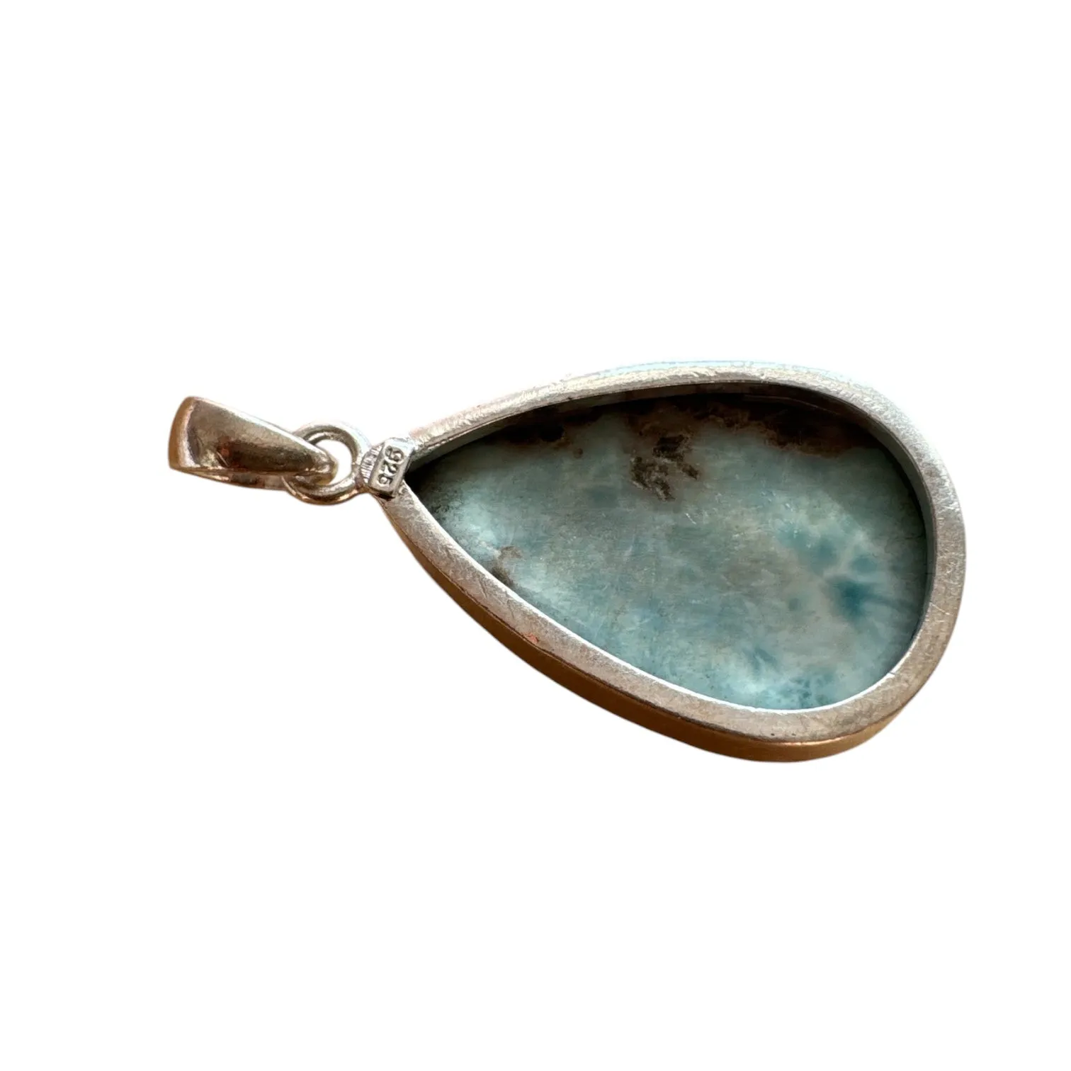 Caribbean Larimar Solid 925 Sterling Silver Pendant