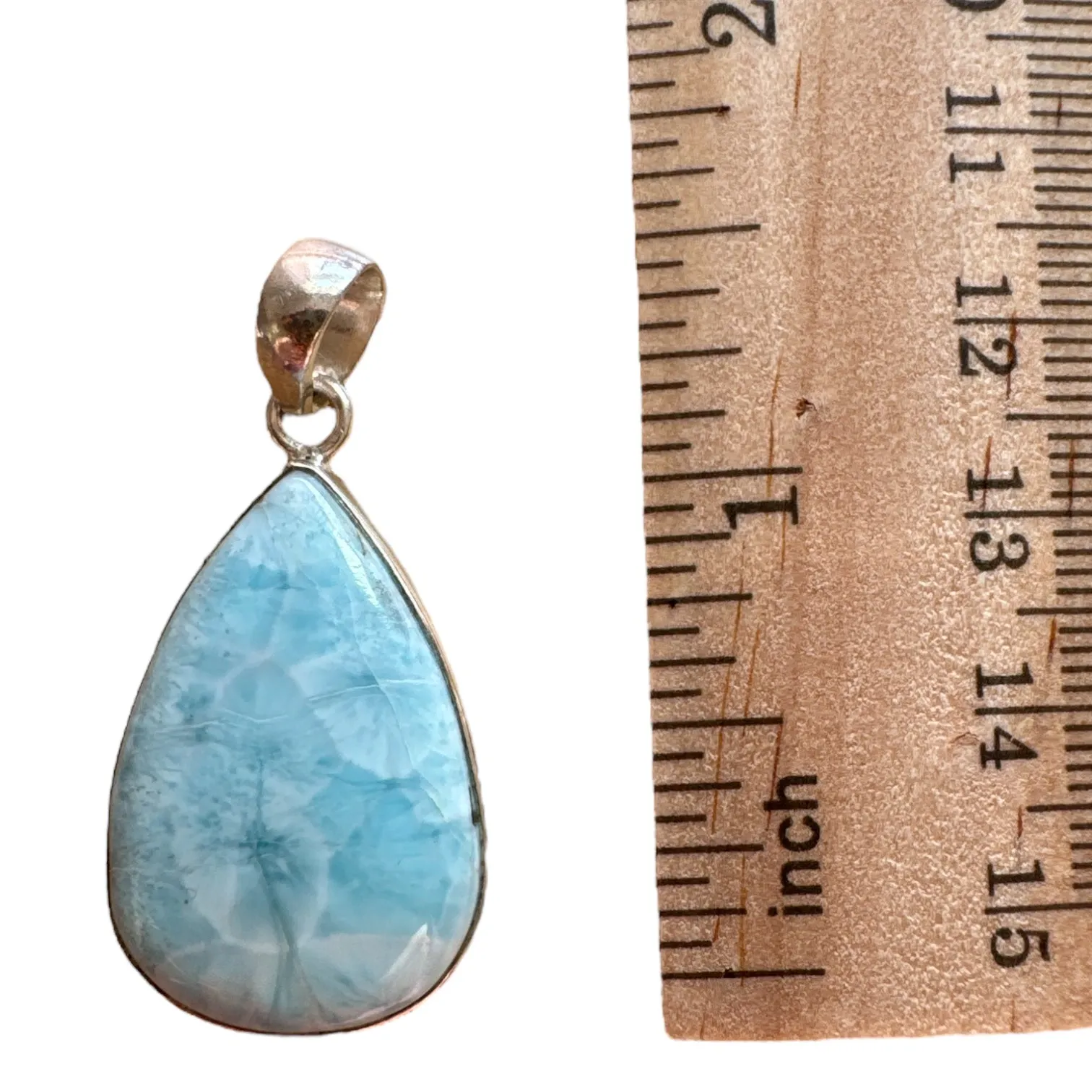 Caribbean Larimar Solid 925 Sterling Silver Pendant