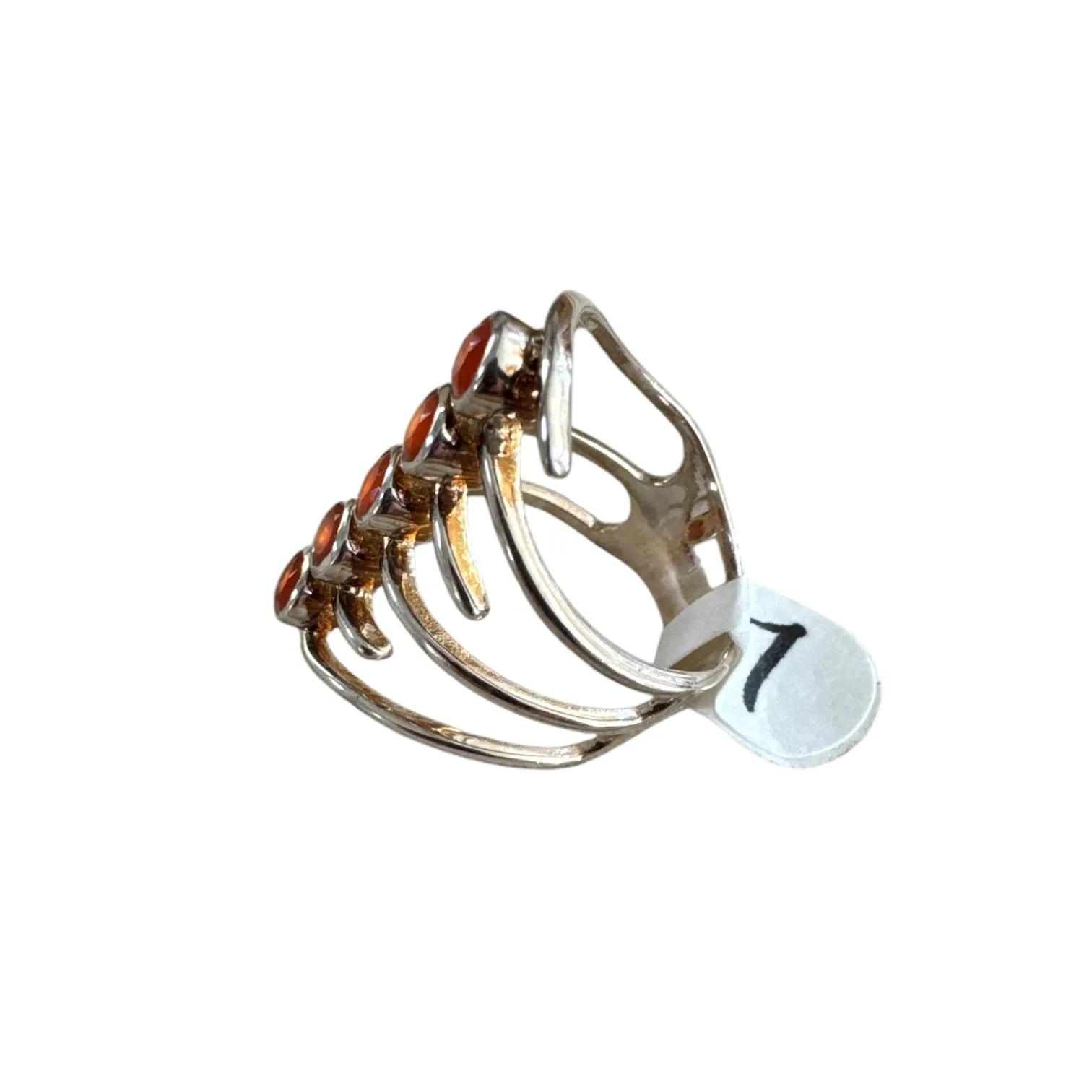 Carnelian Solid 925 Sterling Silver Ring 7