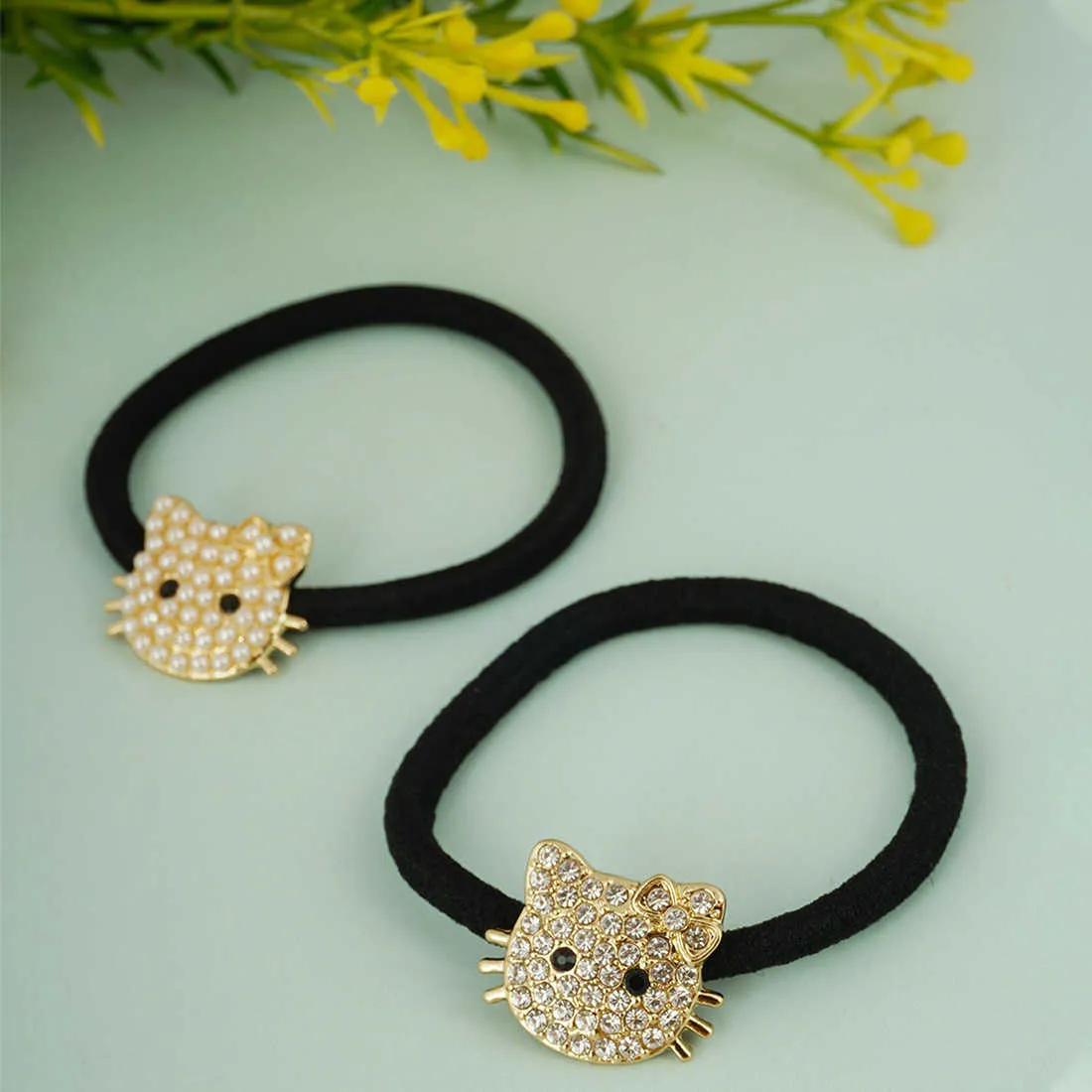 Cat Face Hair Ties Set of 2