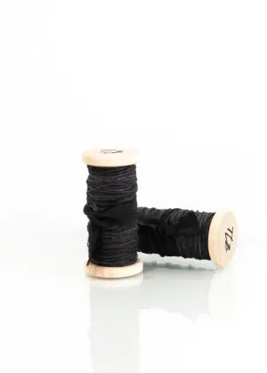 Charcoal Flax Twine, Hand Spun