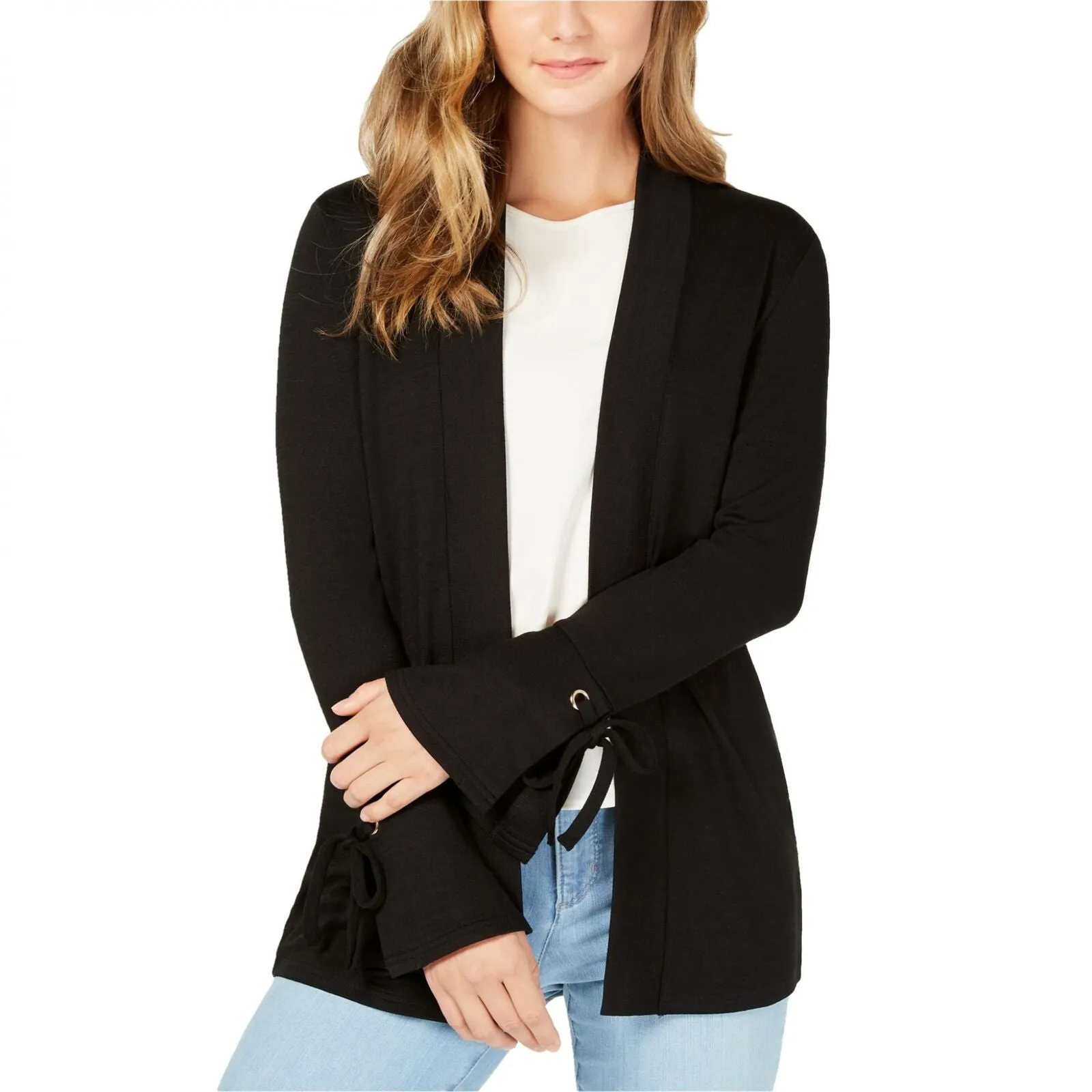 Charter Club Women's Petite Tie Cuff Cardigan Sweater