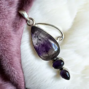Chevron Amethyst Solid 925 Sterling Silver Pendant