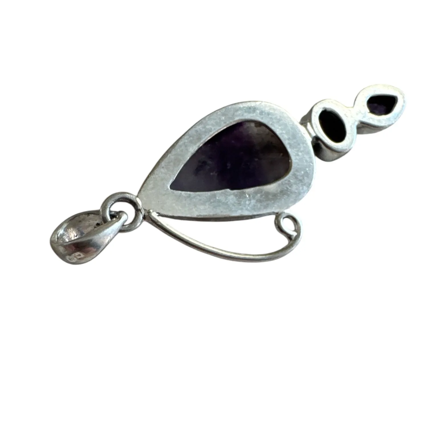 Chevron Amethyst Solid 925 Sterling Silver Pendant