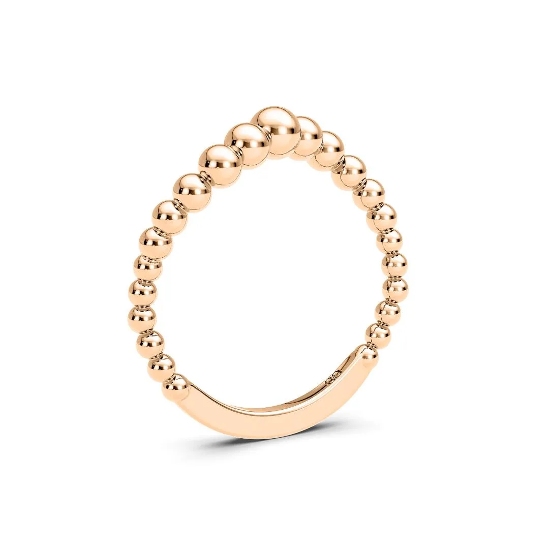 Chorost & Co. Private Collection 14K Rose Gold Graduated Beads Wave Band
