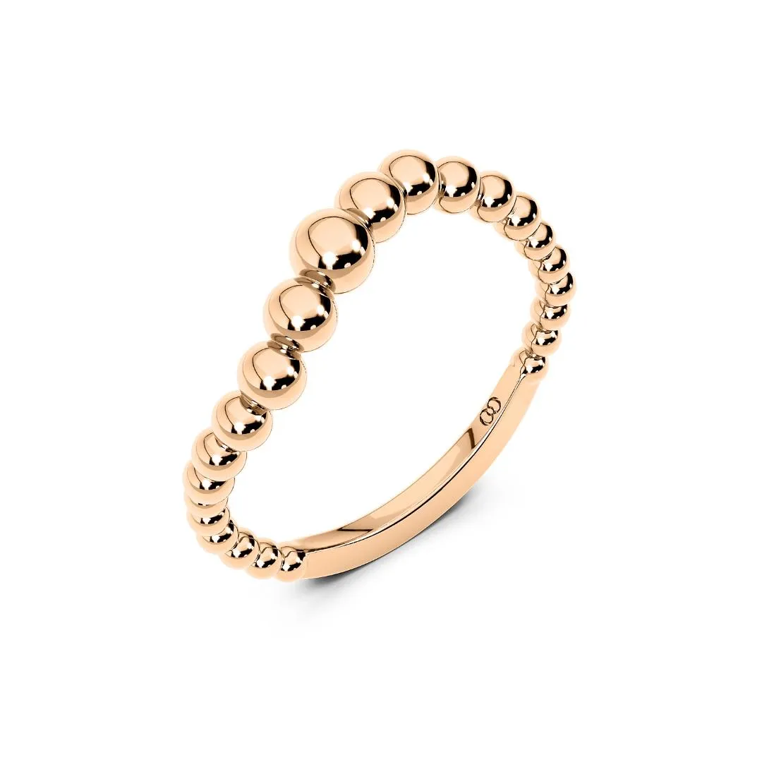 Chorost & Co. Private Collection 14K Rose Gold Graduated Beads Wave Band
