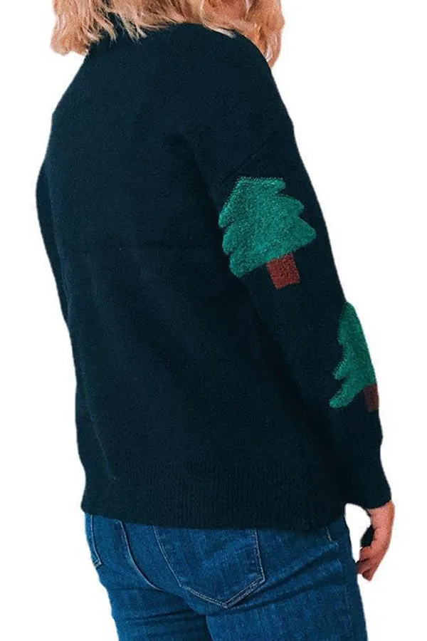 Christmas Round Neck Long Sleeve Christmas Tree Sweater