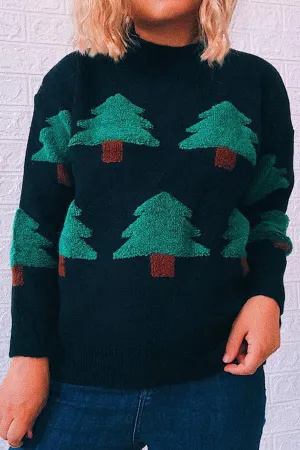 Christmas Round Neck Long Sleeve Christmas Tree Sweater