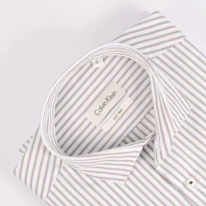 Ck White & Skin Narrow Striped Shirt