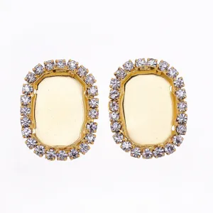 Claw chain base rhinestones with claw Long octagon cut Wedding dress accessory fit 13*18mm Rhinestone gold 20pcs 10179504