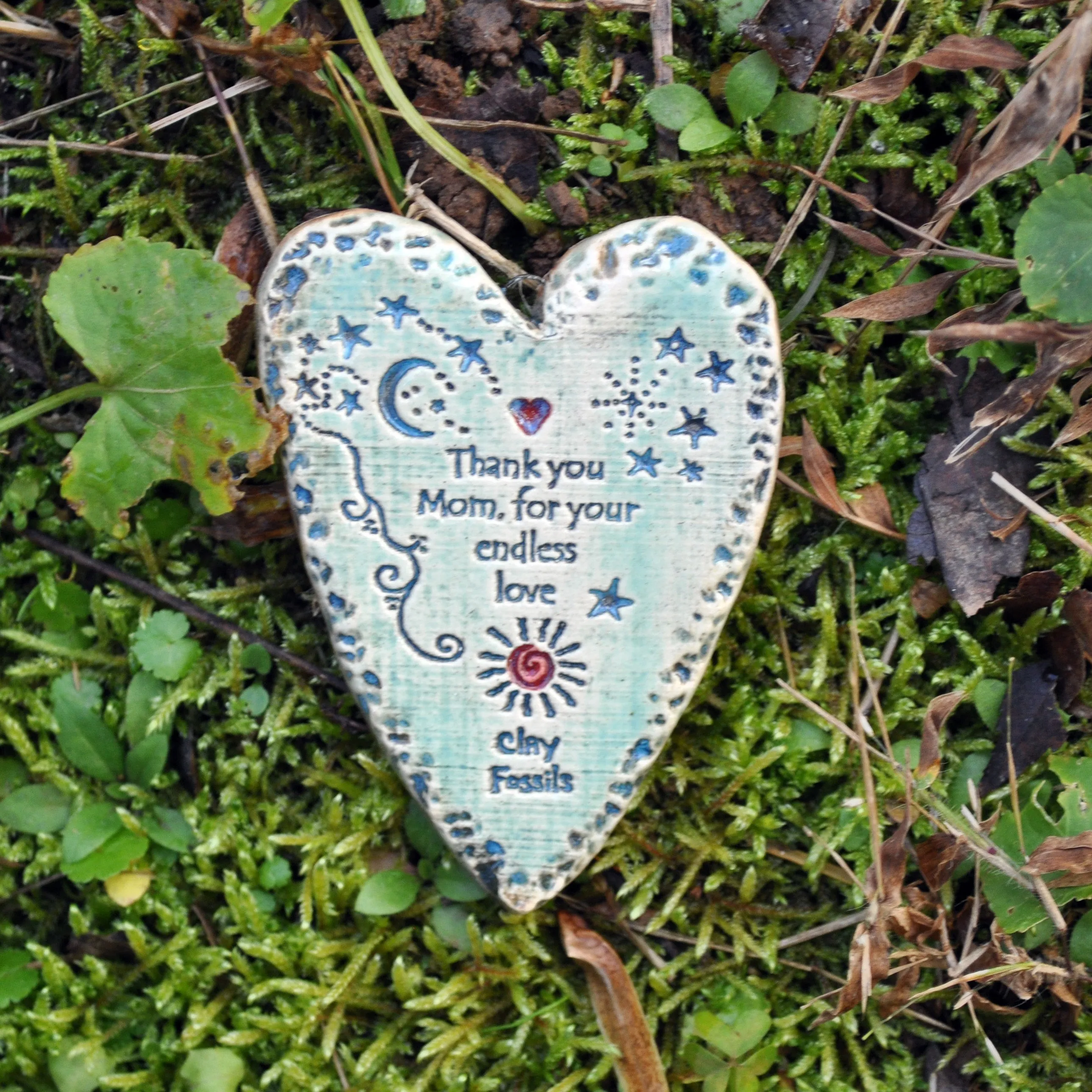 Clay Fossil Ornament, mom endless love