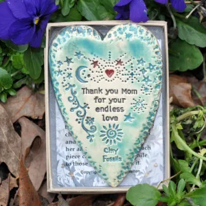 Clay Fossil Ornament, mom endless love