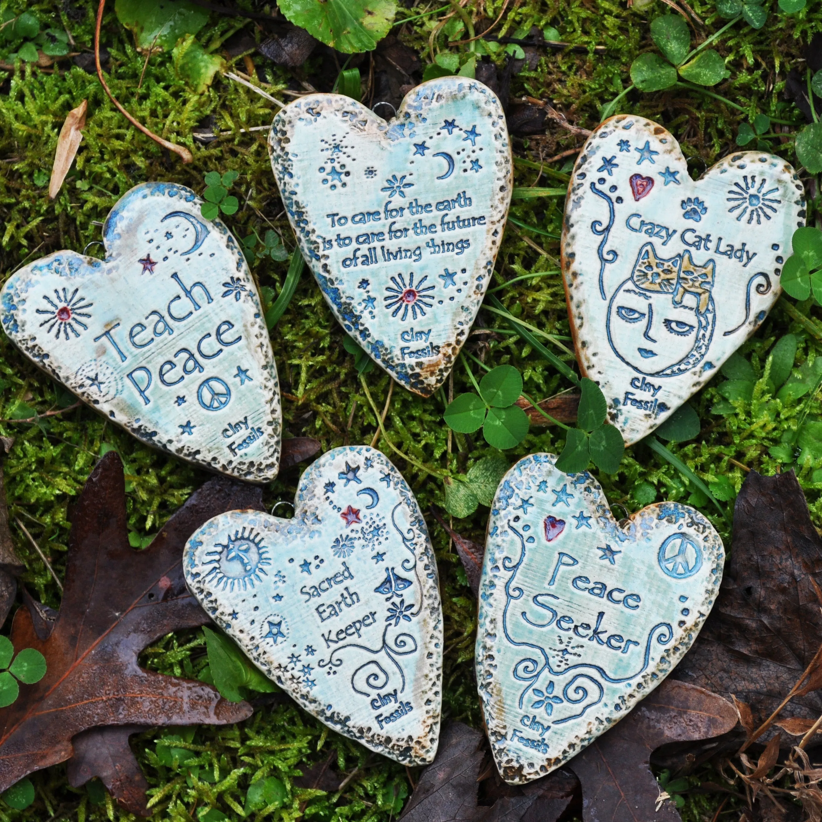 Clay Fossil Ornament, To Care for the Earth verse
