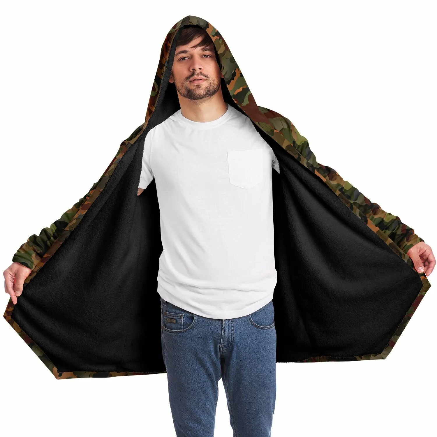 Comfort Camo Microfleece Cloak - Black or White Fleece