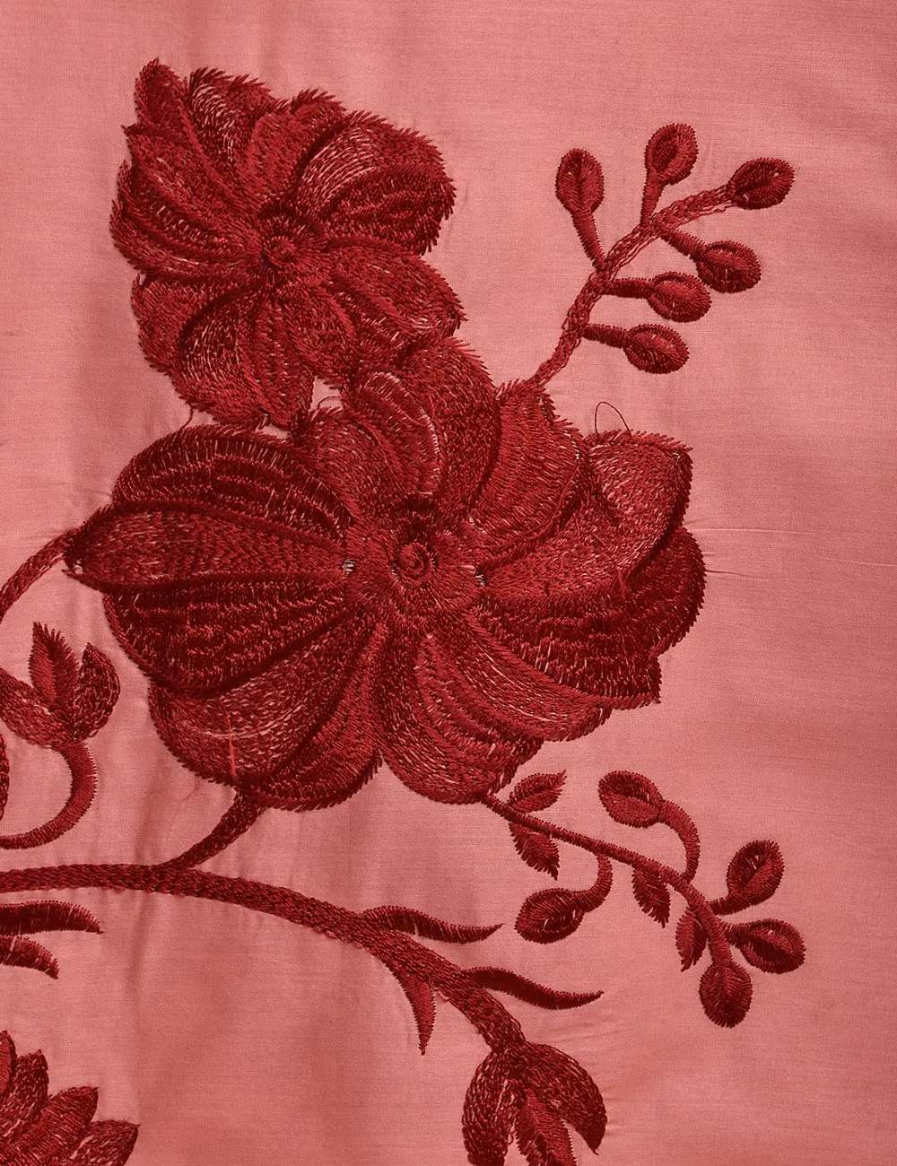 Cotton Embroidered Stitched Kurti - Fleur D’hibiscus (TS-016C-Peach)