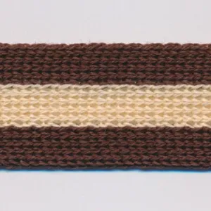 Cotton Stripe Knit Tape #18 Smoke Brown & Sand Beige