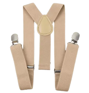 Cream Beige Boys Vintage Braces