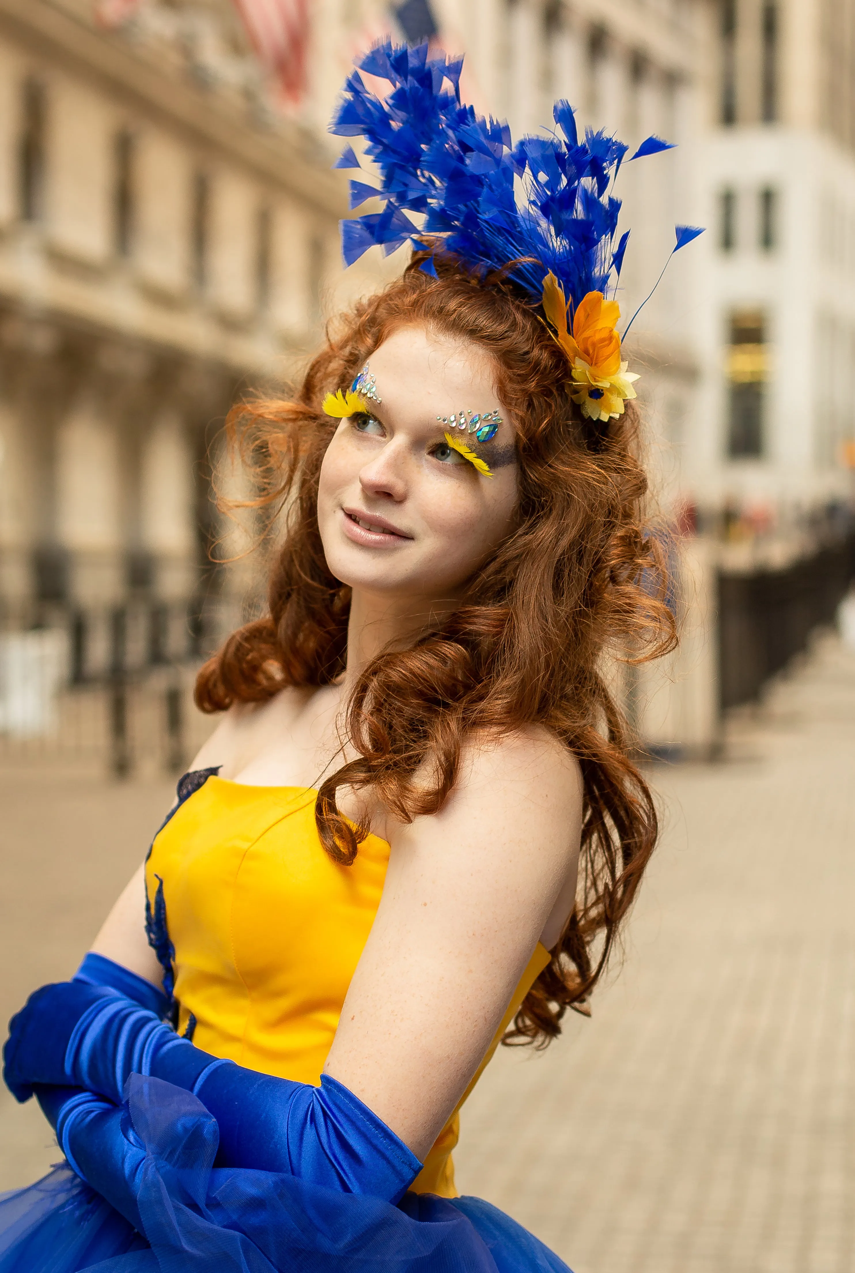 Custom Gown "Yellow Blue Macaw"