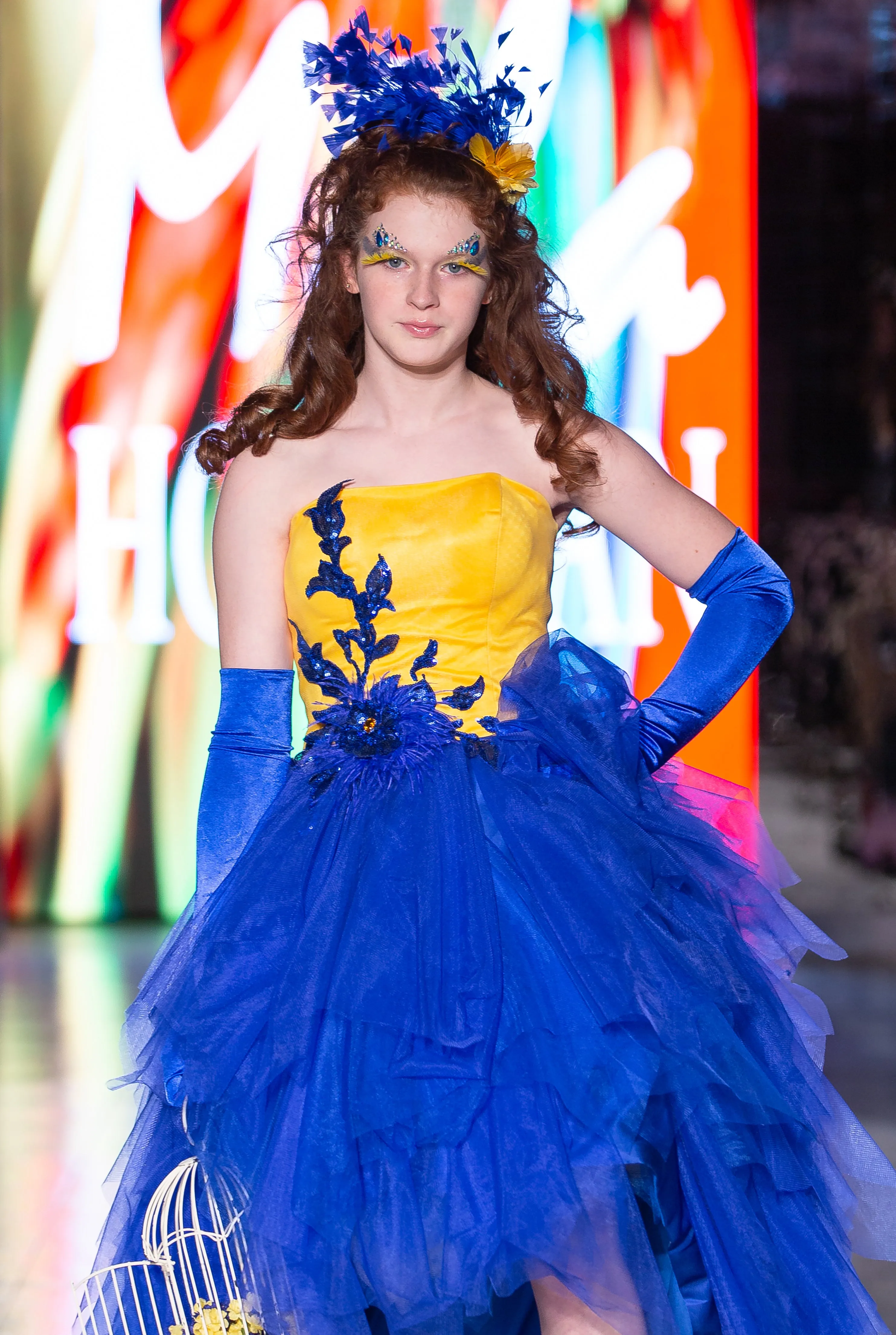 Custom Gown "Yellow Blue Macaw"