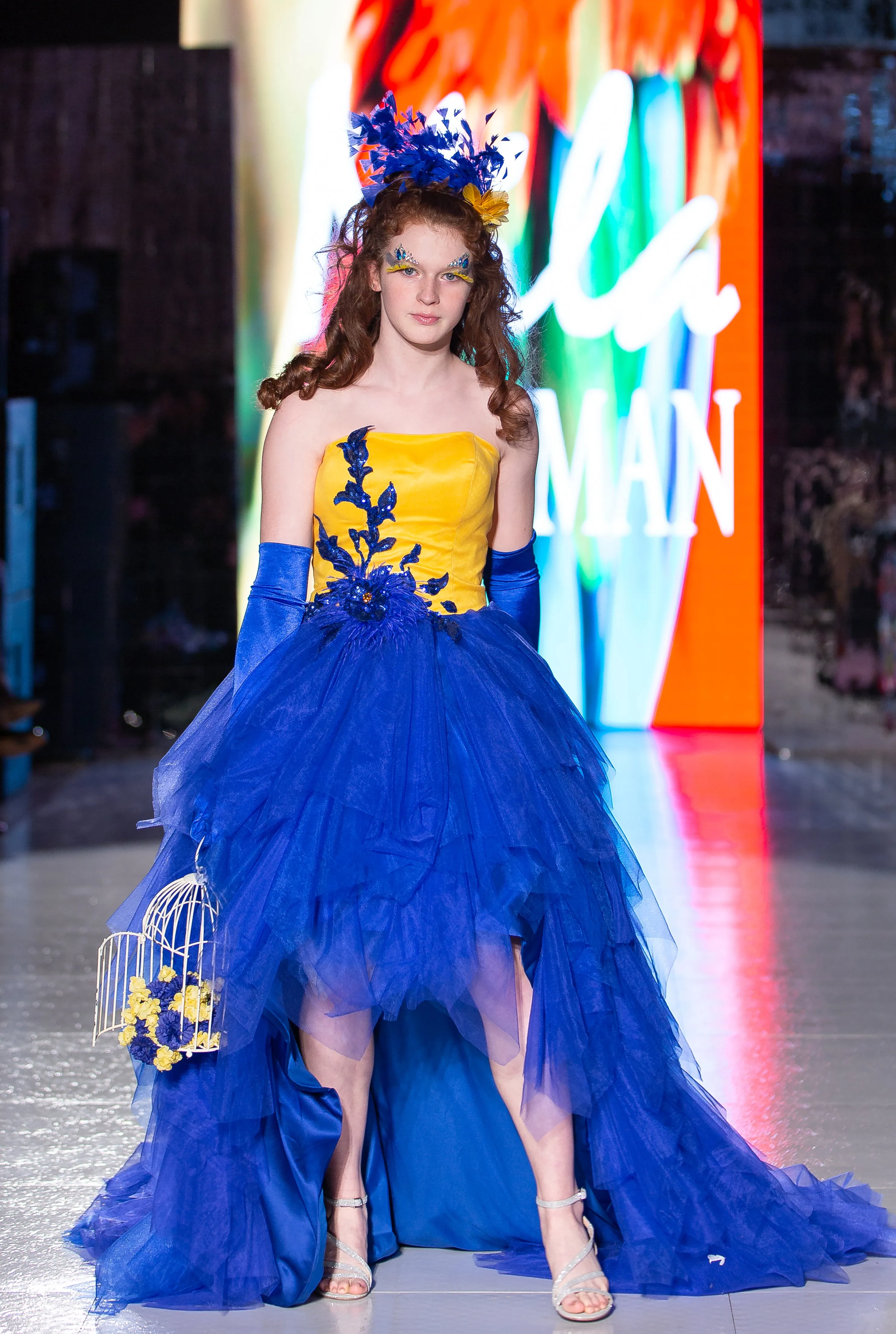 Custom Gown "Yellow Blue Macaw"