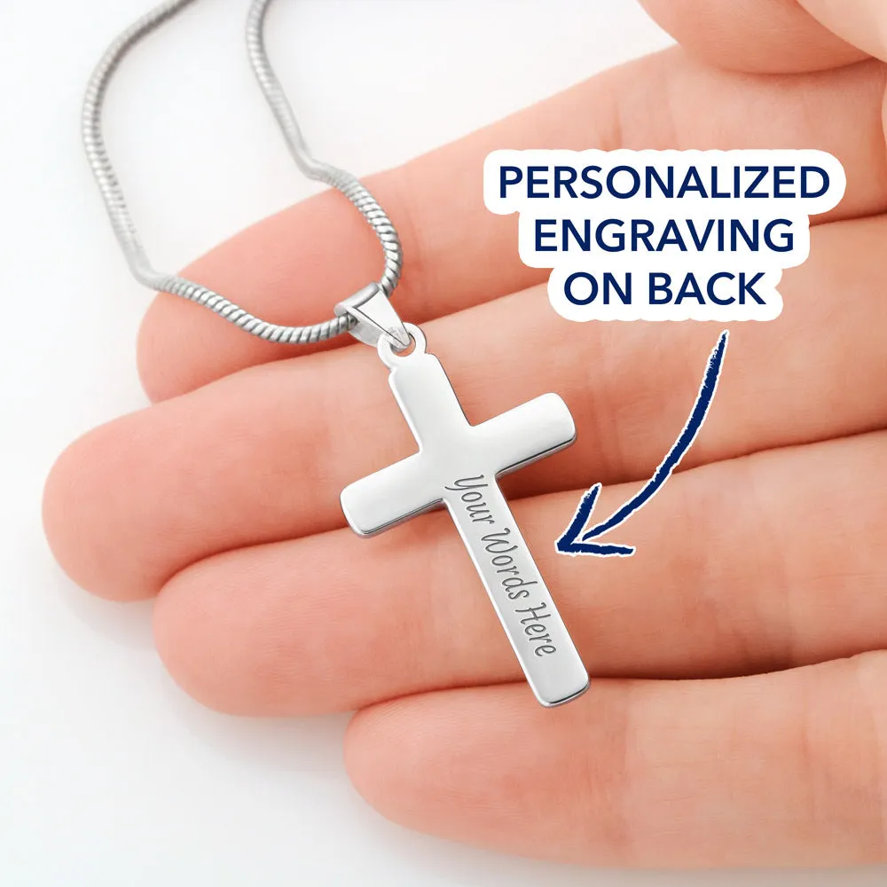 Dad Gifts, Personalized Cross Pendant for Dad, Father's Day Gift for Dad from Daughter - Snake Chain