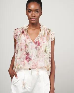 dancer flutter tank - alabaster garden floral